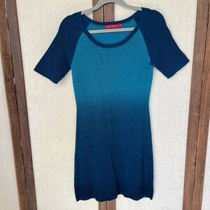Krimson Klover Wool Blend Blue Short Sleeved Sweater Dress